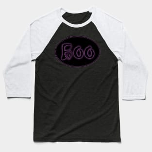 Glowing Purple Halloween Boo Bar Sign Baseball T-Shirt